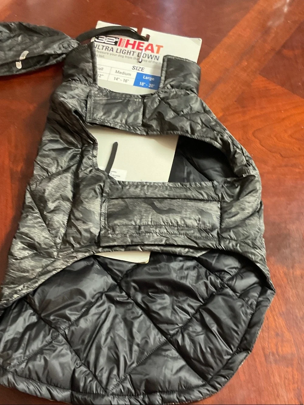 32 Degrees Black Quilted Ultra Light Dog Coat